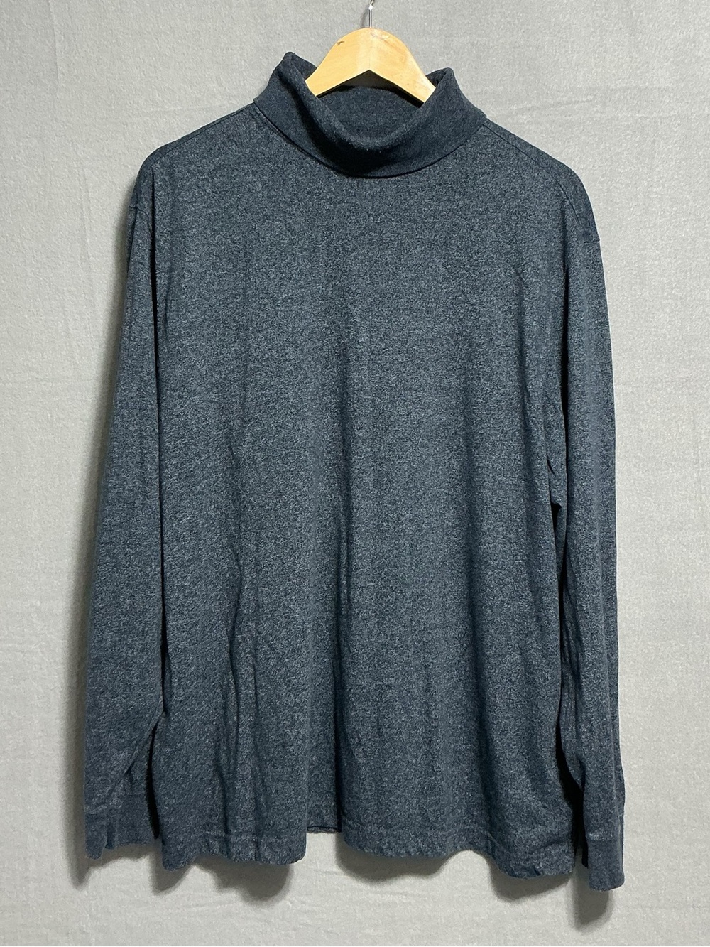 Roundtree & Yorke Men’s XL Blue Gray Turtleneck Cotton Blend Long Sleeve Shirt